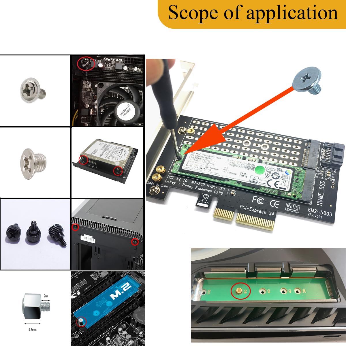 Amazon.com: PCIe NVMe M.2 Mounting Screws Computer Screws